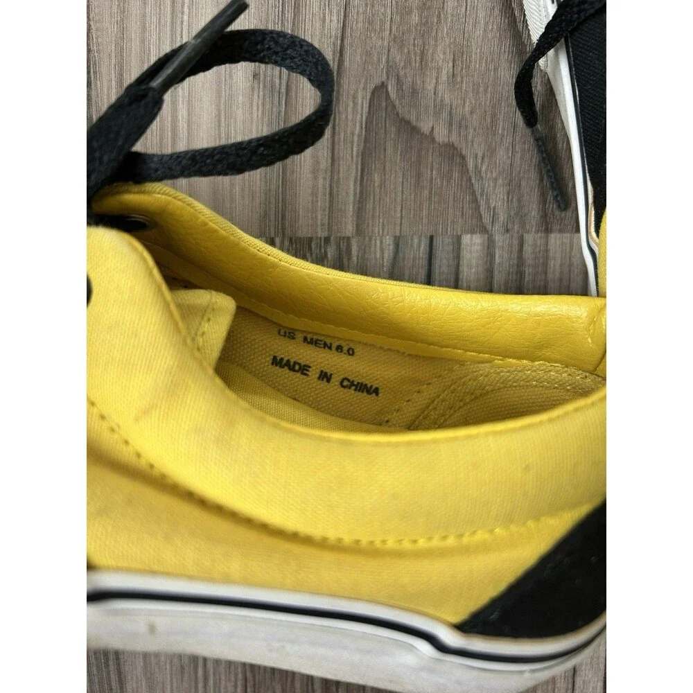 VANS Era Sneakers Black And Yellow Men’s 6 Women’s 7.5 Low Top Skate Shoes EUC